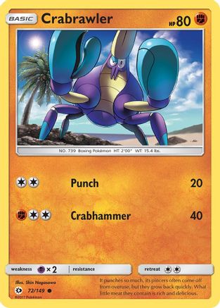 Crabrawler (072/149) - SBS  - Common - Reverse Holofoil