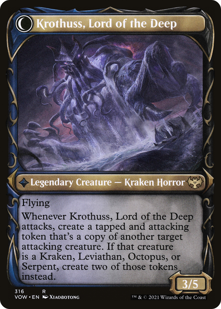 Runo Stromkirk // Krothuss, Lord of the Deep (VOW-316) - rare: (Showcase, Double Faced Transform) - Foil