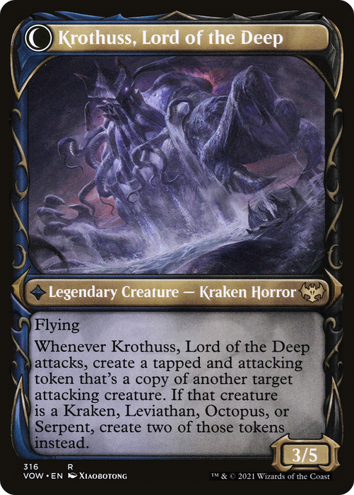 Runo Stromkirk // Krothuss, Lord of the Deep (VOW-316) - rare: (Showcase, Double Faced Transform) - Foil