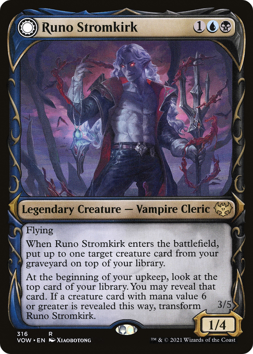 Runo Stromkirk // Krothuss, Lord of the Deep (VOW-316) - rare: (Showcase, Double Faced Transform) - Foil