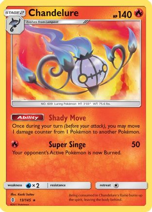 Chandelure (013/145) - SGR  - Holo Rare - Reverse Holofoil