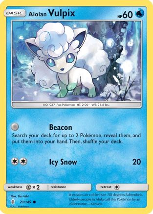 Alolan Vulpix (021/145) - SGR  - Common - Reverse Holofoil