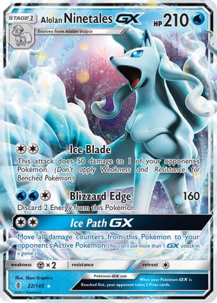 Alolan Ninetales GX (022/145) - SGR  - Ultra Rare - Holofoil