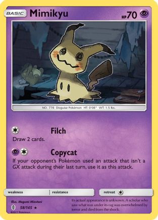 Mimikyu (058/145) - SGR  - Holo Rare - Reverse Holofoil