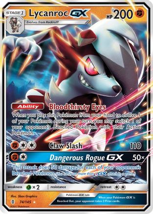 Lycanroc GX (074/145) - SGR  - Ultra Rare - Holofoil