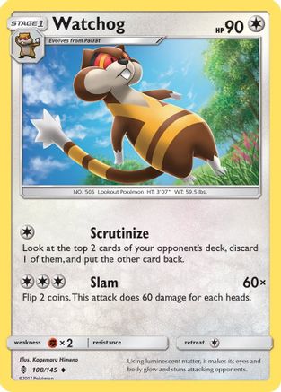 Watchog (108/145) - SGR  - Uncommon - Reverse Holofoil