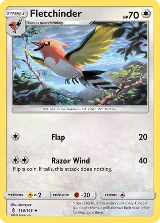 Fletchinder (110/145) - SGR  - Uncommon - Reverse Holofoil