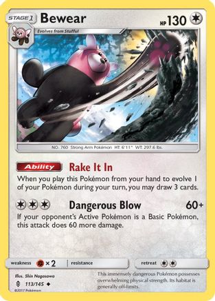 Bewear (113/145) - SGR  - Uncommon - Reverse Holofoil