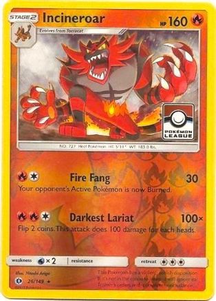 Incineroar (026/149) - LCC  - Promo - Reverse Holofoil