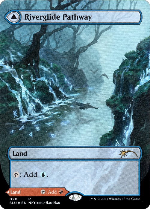 Riverglide Pathway // Lavaglide Pathway (SLU-020) - rare: (Showcase) (Borderless) - Foil