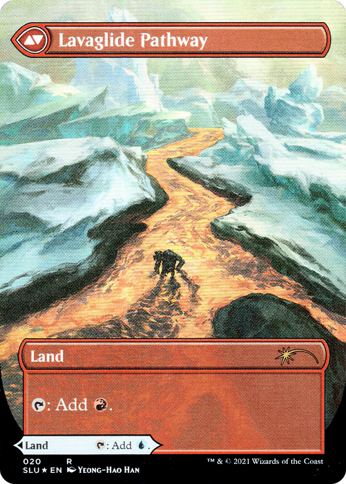 Riverglide Pathway // Lavaglide Pathway (SLU-020) - rare: (Showcase) (Borderless) - Foil