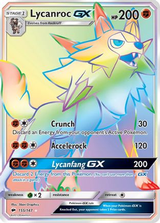 Lycanroc GX (Secret) (155) - SBS  - Secret Rare - Holofoil