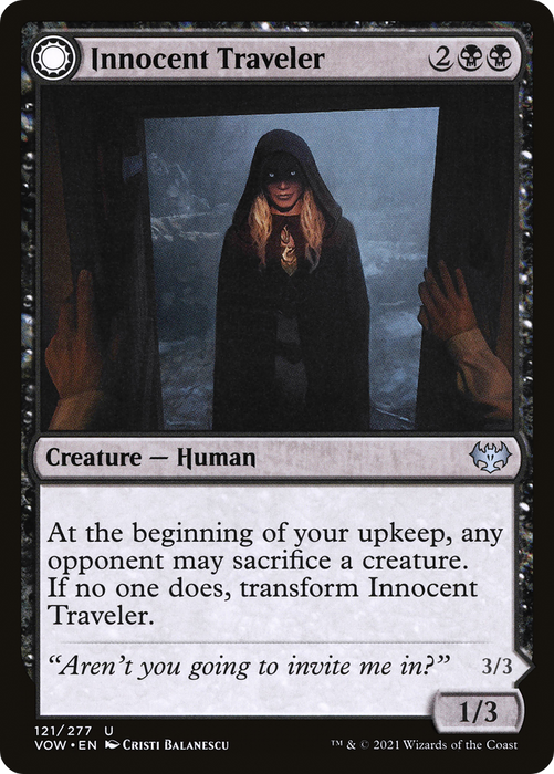 Innocent Traveler // Malicious Invader (VOW-121) - uncommon: (Double Faced Transform)