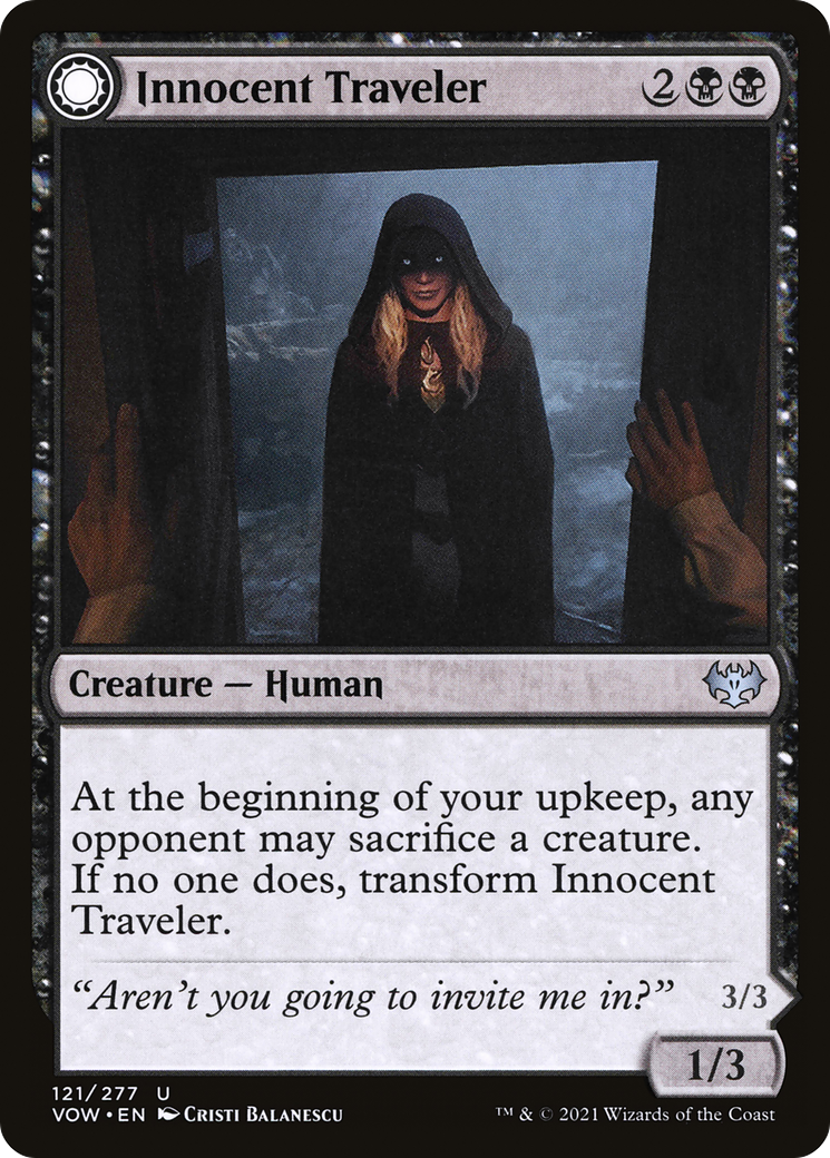 Innocent Traveler // Malicious Invader (VOW-121) - uncommon: (Double Faced Transform) - Foil