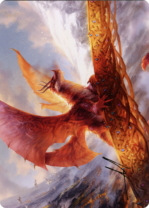 Goldspan Dragon // Goldspan Dragon (AKHM-035) - common (Borderless) - Foil