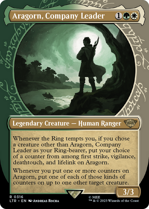 Aragorn, Company Leader (LTR-316) - rare: (Showcase) (Borderless) - Foil