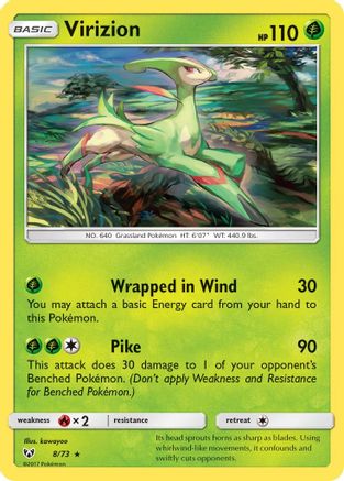 Virizion (008/73) - SL  - Holo Rare - Holofoil