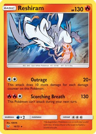 Reshiram (014/73) - SL  - Holo Rare - Holofoil