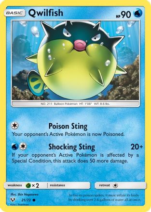 Qwilfish (021) - SL  - Common - Reverse Holofoil