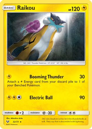 Raikou (032/73) - SL  - Holo Rare - Reverse Holofoil