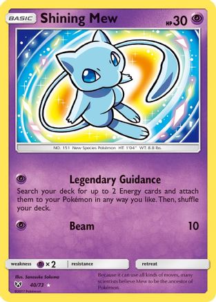 Shining Mew (040/73) - SL  - Shiny Holo Rare - Holofoil