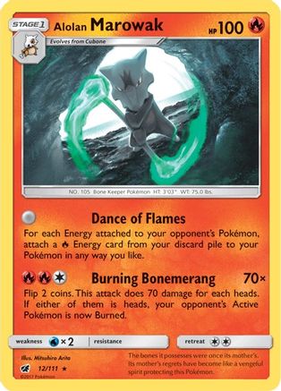 Alolan Marowak (012/111) - SCI  - Holo Rare - Holofoil