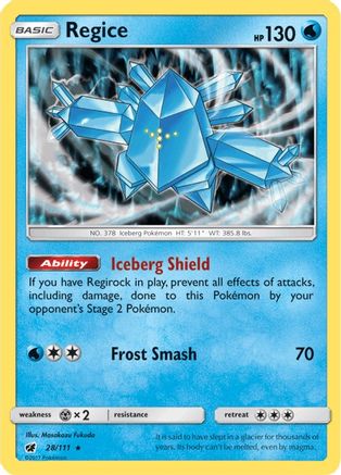 Regice (028/111) - SCI  - Holo Rare - Holofoil