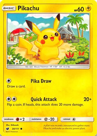 Pikachu (030/111) - SCI  - Common - Reverse Holofoil