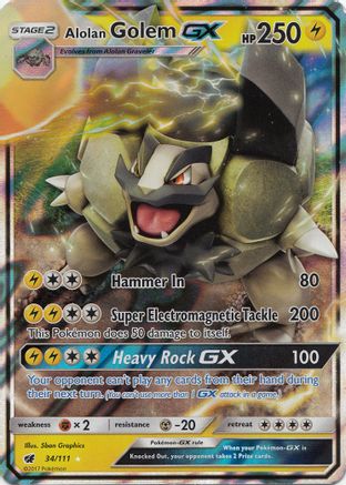 Alolan Golem GX (034/111) - SCI  - Ultra Rare - Holofoil