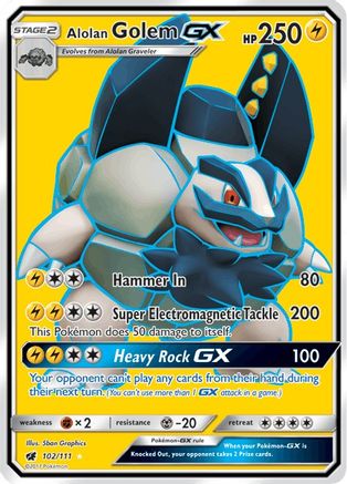 Alolan Golem GX (Full Art) (102/111) - SCI  - Ultra Rare - Holofoil