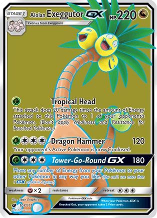 Alolan Exeggutor GX (Full Art) (107/111) - SCI  - Ultra Rare - Holofoil