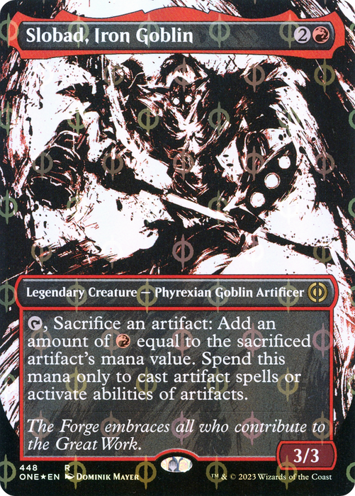 Slobad, Iron Goblin (ONE-448) - rare: (Showcase) (Borderless) - Foil