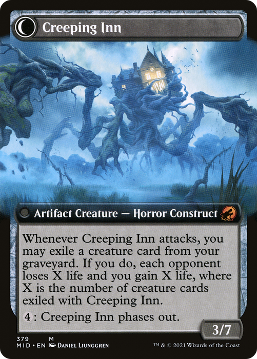Hostile Hostel // Creeping Inn (MID-379) - mythic: (Extended Art, Double Faced Transform) - Foil