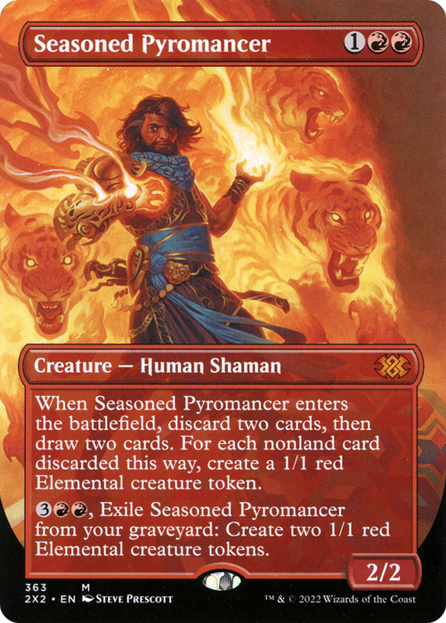 Seasoned Pyromancer (2X2-363) - mythic (Borderless) - Foil