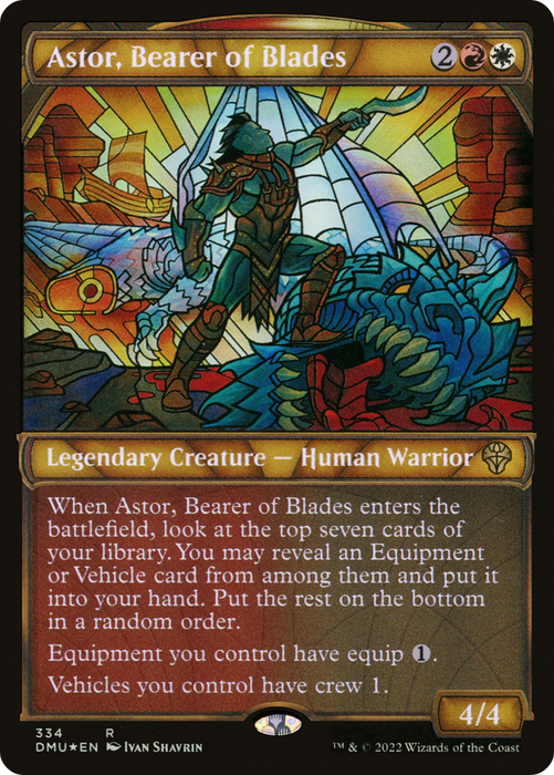 Astor, Bearer of Blades (DMU-334) - rare: (Showcase) - Foil