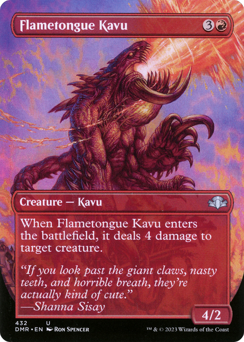 Flametongue Kavu (DMR-432) - uncommon (Borderless) - Foil