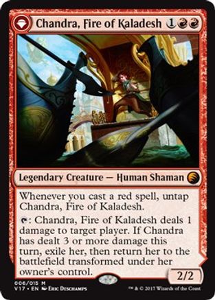 Chandra, Fire of Kaladesh // Chandra, Roaring Flame (V17-006) - mythic: (originpwdfc) - Foil