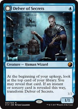 Delver of Secrets // Insectile Aberration (V17-007) - mythic: (Double Faced Transform) - Foil