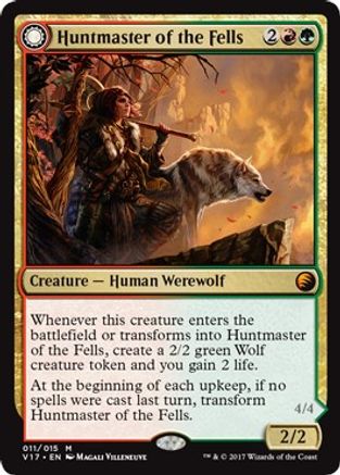 Huntmaster of the Fells // Ravager of the Fells (V17-011) - mythic: (Double Faced Transform) - Foil
