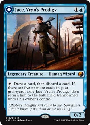 Jace, Vryn's Prodigy // Jace, Telepath Unbound (V17-012) - mythic: (originpwdfc) - Foil