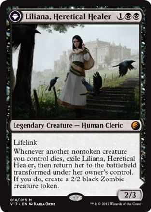 Liliana, Heretical Healer // Liliana, Defiant Necromancer (V17-014) - mythic: (originpwdfc) - Foil
