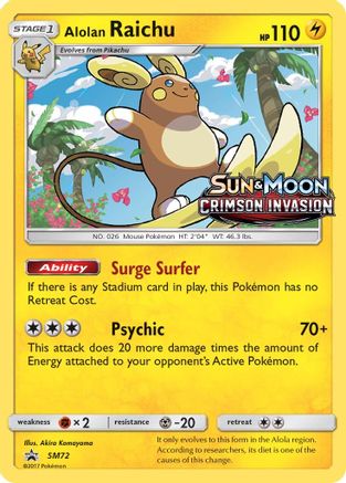 Alolan Raichu (SM72) - SP  - Promo - Holofoil