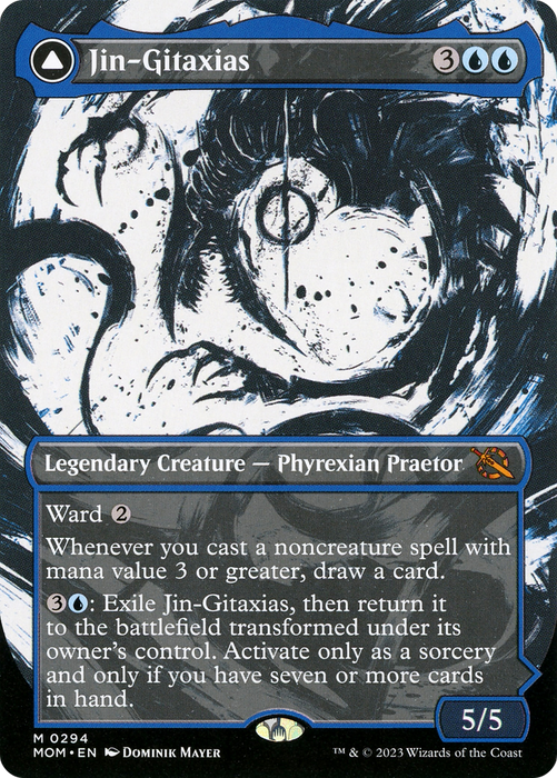 Jin-Gitaxias // The Great Synthesis (MOM-294) - mythic: (Showcase) (Borderless) - Foil