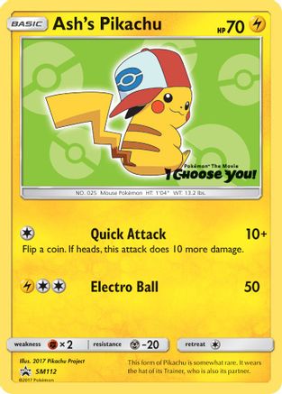 Ash's Pikachu (SM112) - SP  - Promo