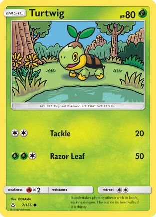 Turtwig (7) (007/156) - SUP  - Common - Reverse Holofoil