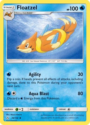Floatzel (036/156) - SUP  - Uncommon - Reverse Holofoil