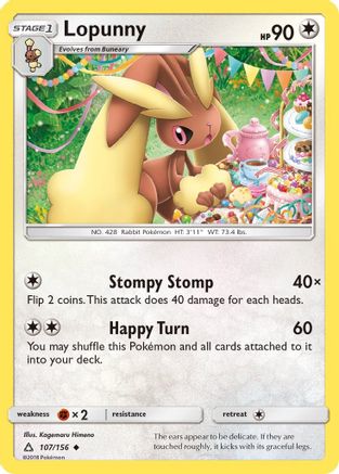 Lopunny (107/156) - SUP  - Uncommon - Reverse Holofoil