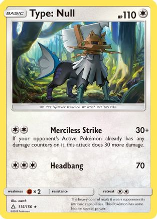 Type: Null (115/156) - SUP  - Rare - Reverse Holofoil