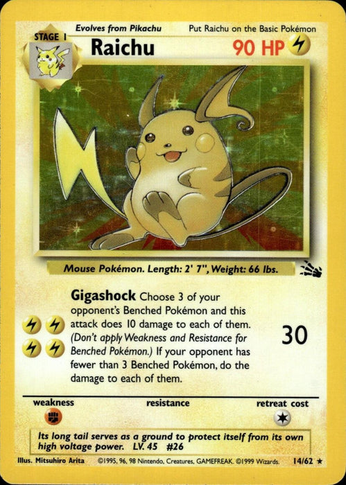 Raichu (14) (014/62) - F  - Holo Rare - Unlimited Holofoil