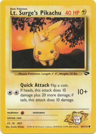 Lt. Surge's Pikachu (084/132) - GC  - Common - Unlimited
